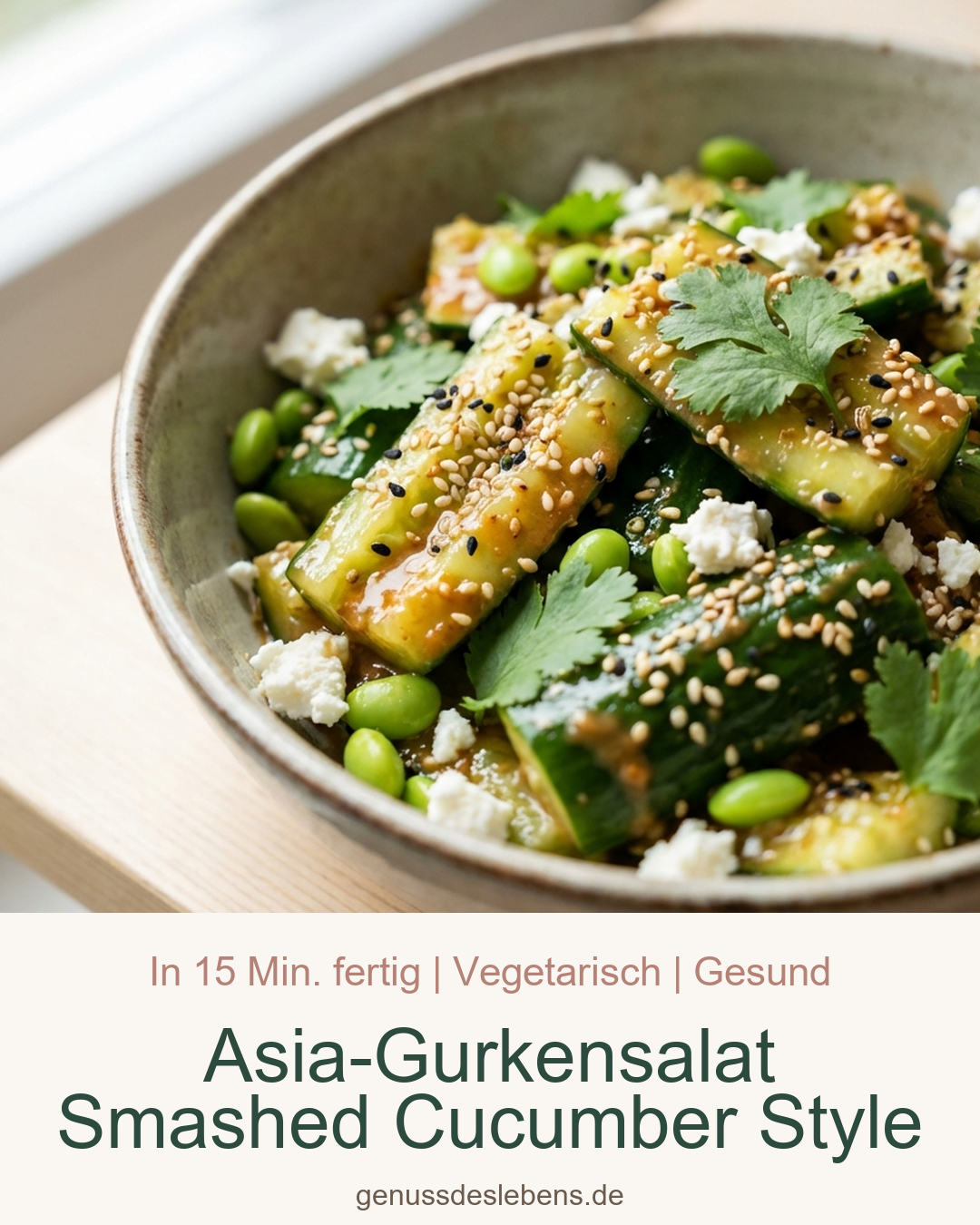 Asia-Gurkensalat Smashed Cucumber Style - Pin für Pinterest