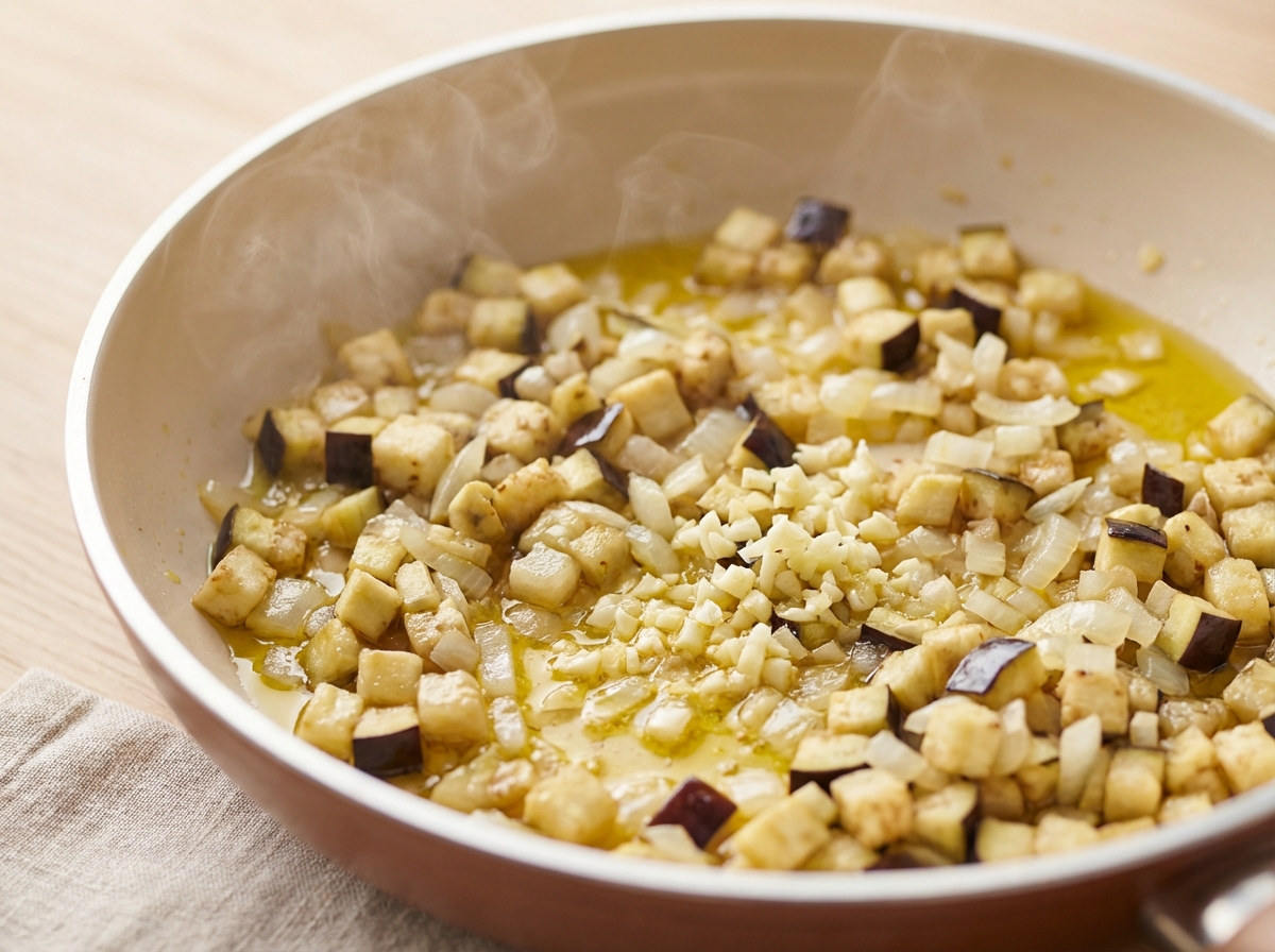 Gefüllte Auberginen mit Linsen und Feta Zubereitung