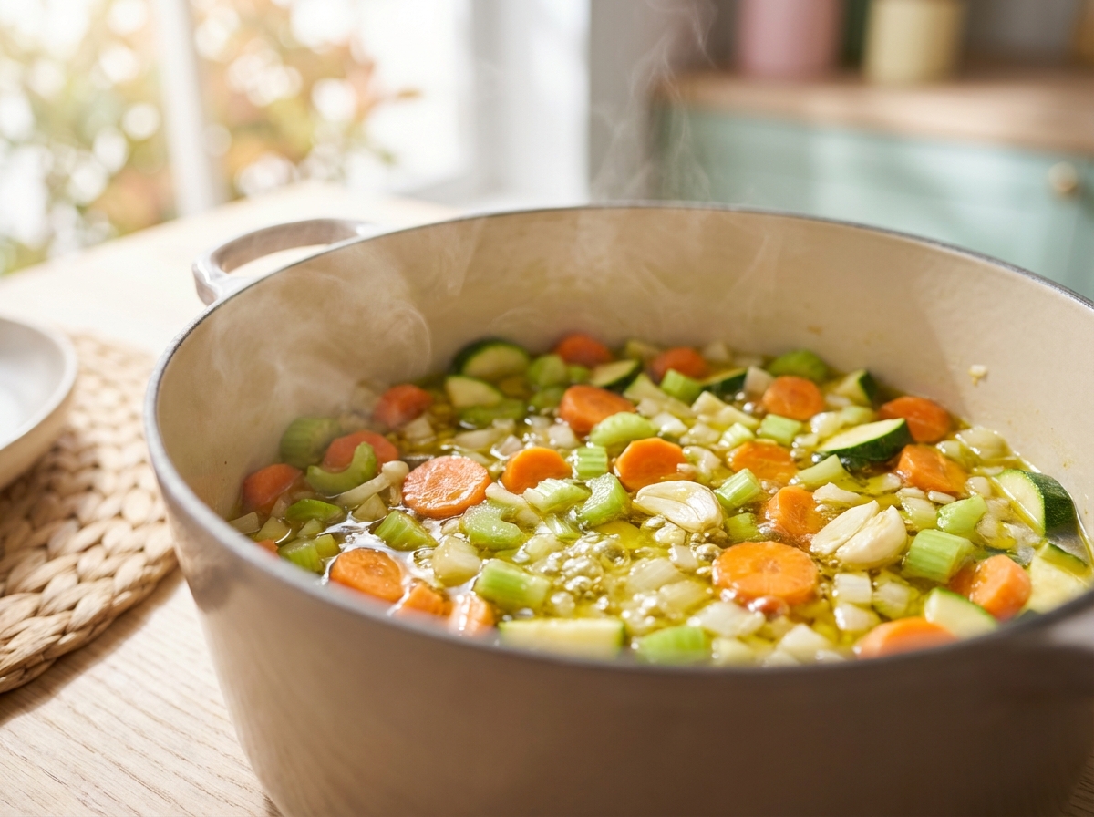 Vegetarische Minestrone mit weißen Bohnen Zubereitung
