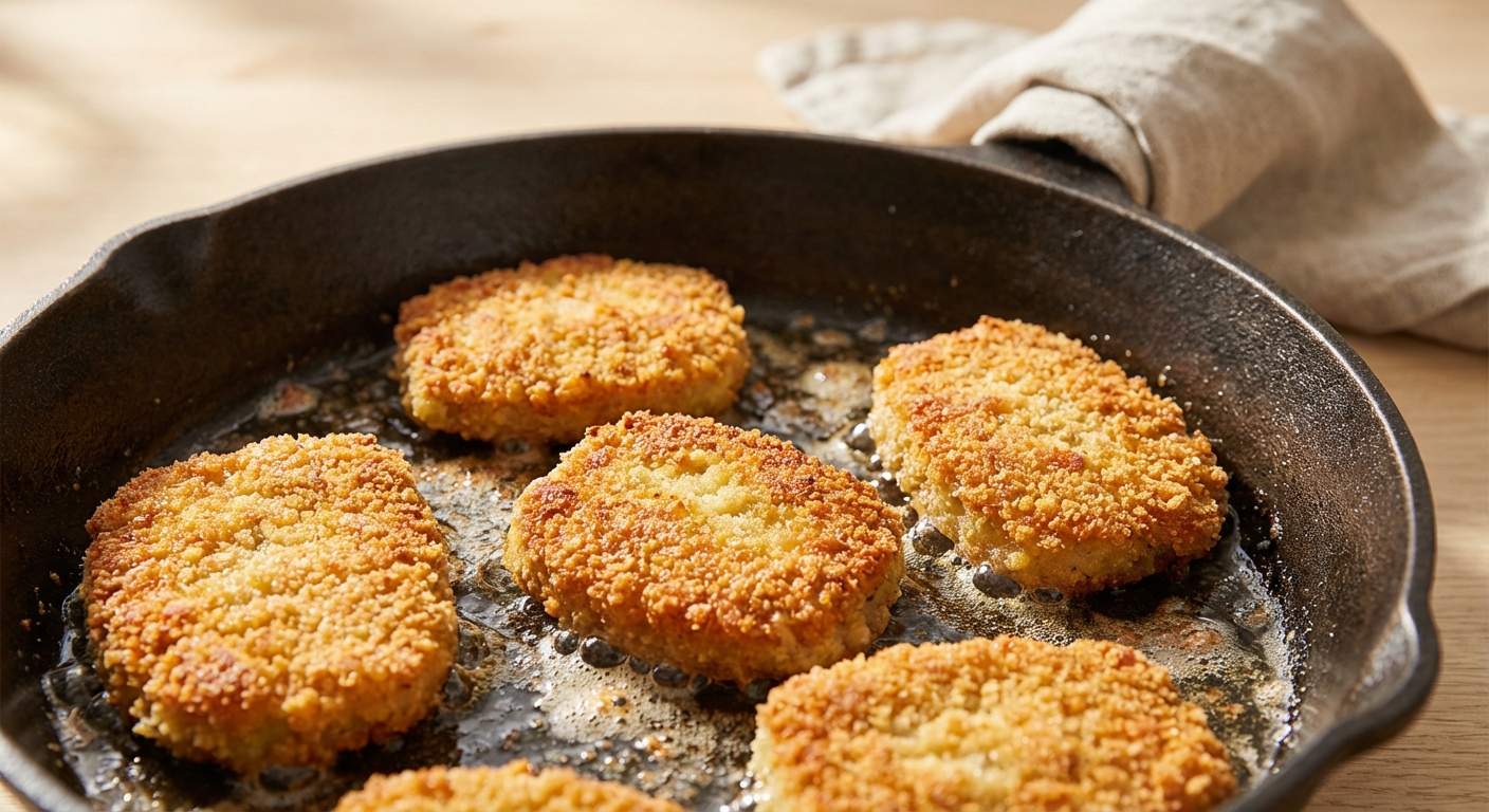 Kohlrabi-Schnitzel mit Gurkensalat und Kräuter-Dip Zubereitung