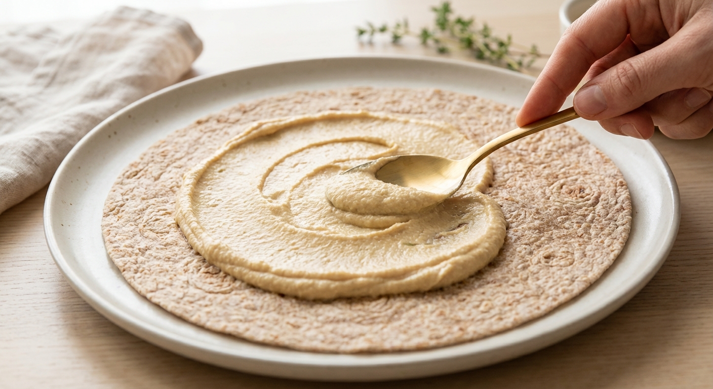 Mediterraner Ofengemüse-Wrap mit Hummus Zubereitung