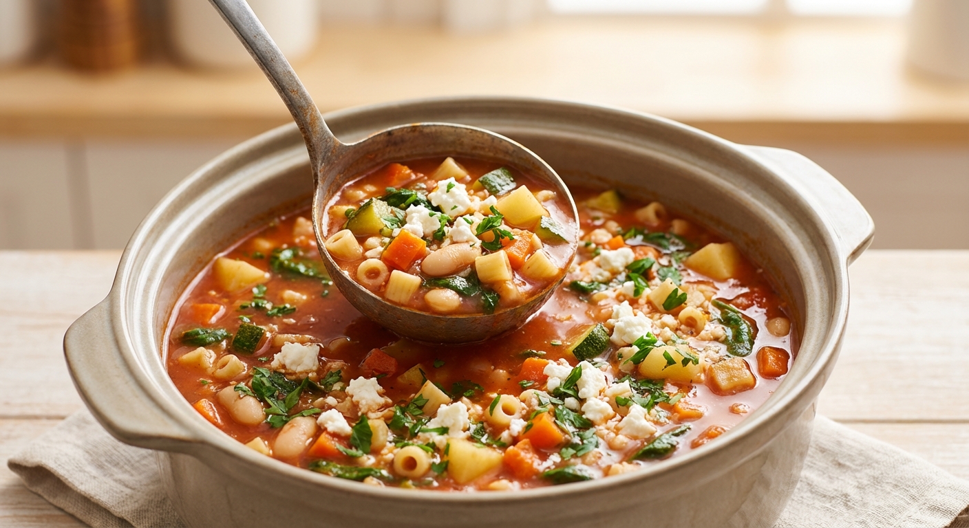Vegetarische Minestrone mit weißen Bohnen Zubereitung