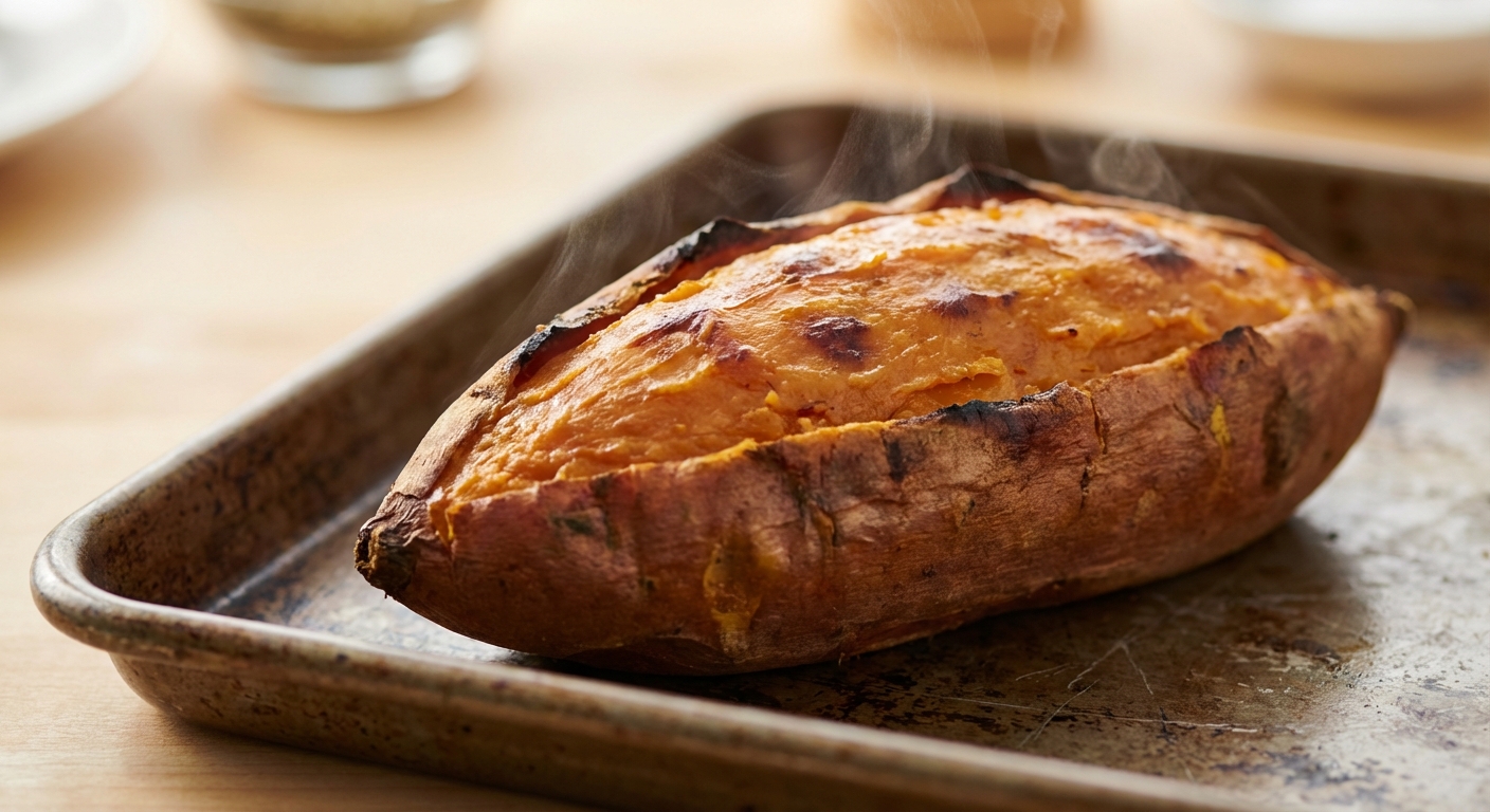 Gebackene Süßkartoffel mit Kichererbsen-Feta-Topping Zubereitung