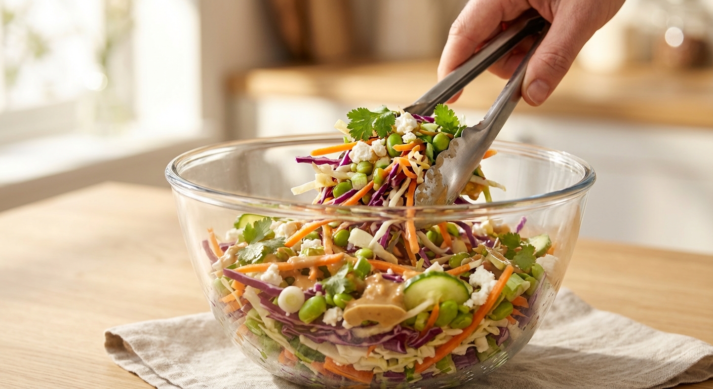Asia Coleslaw mit Sesam-Dressing Zubereitung