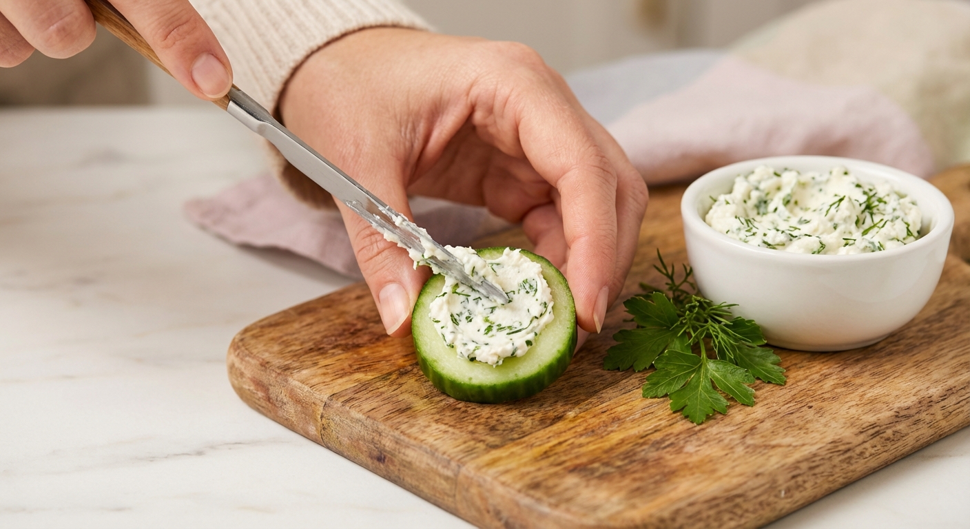 Gurken-Häppchen als gesunde Cracker-Alternative Zubereitung