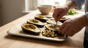 Gefüllte Auberginen mit Linsen und Feta - Schritt 1