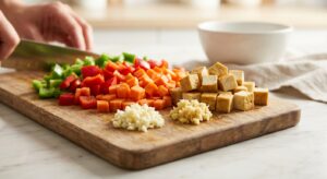 Thai-Gemüse-Curry mit Kokosmilch und Tofu - Schritt 1