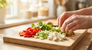 Schwarze-Bohnen-Burrito-Bowl mit Avocado und Soja-Joghurt - Schritt 1