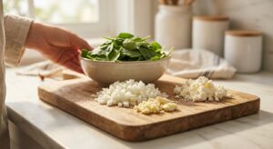 Protein-Rührei mit Spinat und Feta - Schritt 1