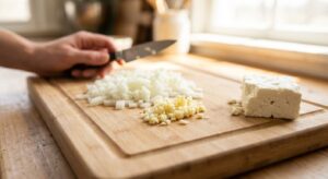 Proteinreiche Gnocchi-Pfanne mit Edamame & Feta - Schritt 1