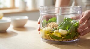 Zucchini-Nudeln mit Pesto, Kirschtomaten und Edamame - Schritt 1