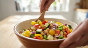 Kichererbsen-Wrap mit Hummus und Ofengemüse - Schritt 2