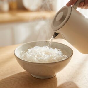 Edamame-Glasnudel-Bowl mit Erdnuss-Dressing - Schritt 2