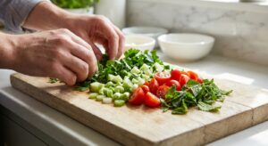 Quinoa-Tabouleh mit Granatapfel und Feta - Schritt 2