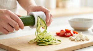 Zucchini-Nudeln mit Pesto, Kirschtomaten und Edamame - Schritt 2