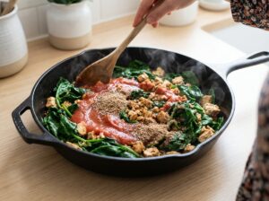 Zucchini-Lasagne mit Spinat und Tofu-Béchamel - Schritt 3