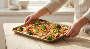 Kichererbsen-Wrap mit Hummus und Ofengemüse - Schritt 3