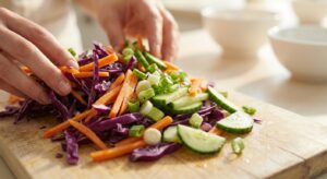Edamame-Glasnudel-Bowl mit Erdnuss-Dressing - Schritt 3