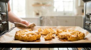Blumenkohl-Steaks mit Kräuter-Chimichurri und Edamame - Schritt 4
