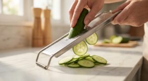 Kohlrabi-Schnitzel mit Gurkensalat und Kräuter-Dip - Schritt 4