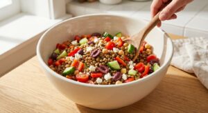 Griechischer Linsensalat mit Feta und Oliven - Schritt 4