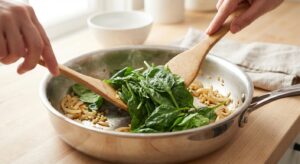 Protein-Rührei mit Spinat und Feta - Schritt 4