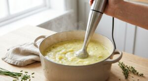 Cremige Kartoffel-Lauch-Suppe mit Feta - Schritt 4