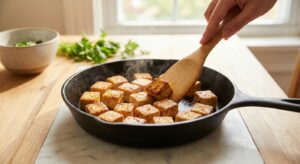 Blumenkohl-Reis-Bowl mit Erdnuss-Tofu - Schritt 5