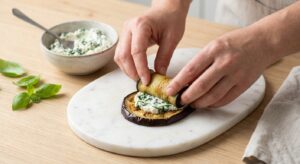 Auberginen-Röllchen mit Ricotta-Spinat-Füllung - Schritt 5