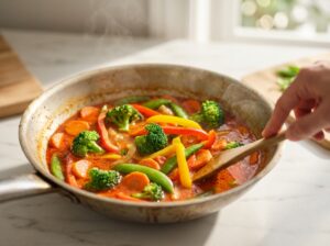 Thai-Gemüse-Curry mit Kokosmilch und Tofu - Schritt 5