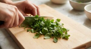 Blumenkohl-Steaks mit Kräuter-Chimichurri und Edamame - Schritt 5