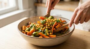 Warmer Kichererbsen-Salat mit geröstetem Gemüse - Schritt 5