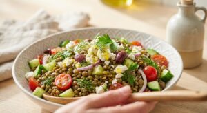 Griechischer Linsensalat mit Feta und Oliven - Schritt 5