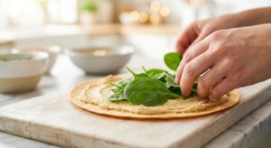 Mediterraner Ofengemüse-Wrap mit Hummus - Schritt 5