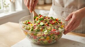 Quinoa-Tabouleh mit Granatapfel und Feta - Schritt 5