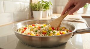 Blumenkohl-Reis-Bowl mit Erdnuss-Tofu - Schritt 6