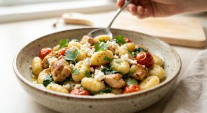 Proteinreiche Gnocchi-Pfanne mit Edamame & Feta - Schritt 6