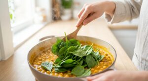 Kichererbsen-Curry mit Spinat - Schritt 6