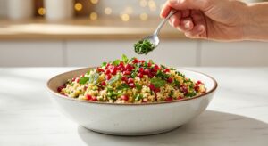 Protein-Couscous-Salat mit Kräuter-Feta und Granatapfel - Schritt 7