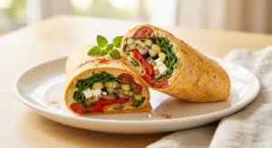 Mediterraner Ofengemüse-Wrap mit Hummus - Schritt 7