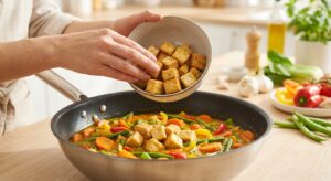 Thai-Gemüse-Curry mit Kokosmilch und Tofu - Schritt 7