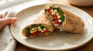 Mediterraner Ofengemüse-Wrap mit Hummus - Schritt 8