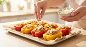 Gefüllte Paprika mit Quinoa und Feta - Schritt 9