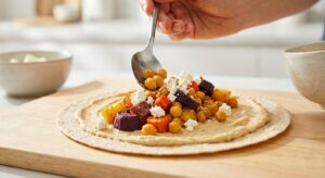 Kichererbsen-Wrap mit Hummus und Ofengemüse - Schritt 9