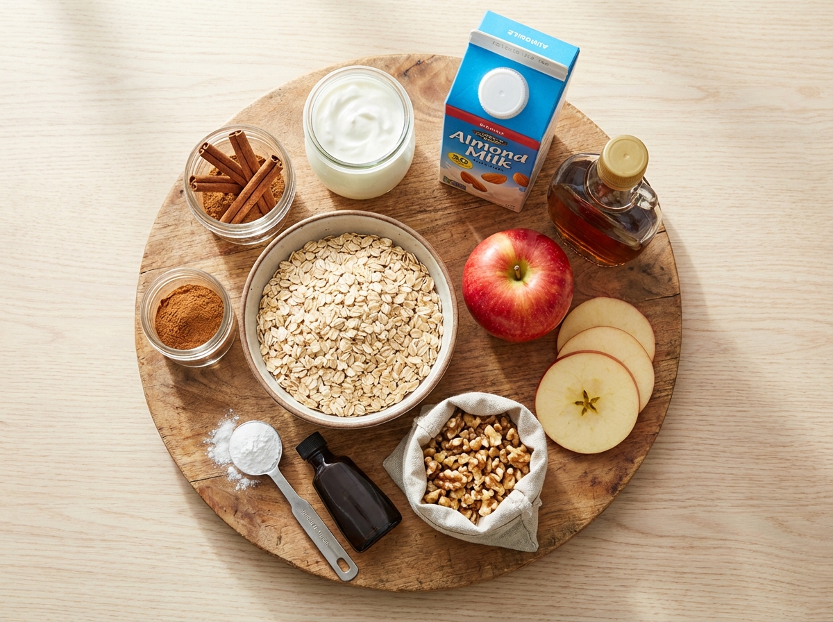 Zutaten für Baked Oats mit Apfel und Zimt
