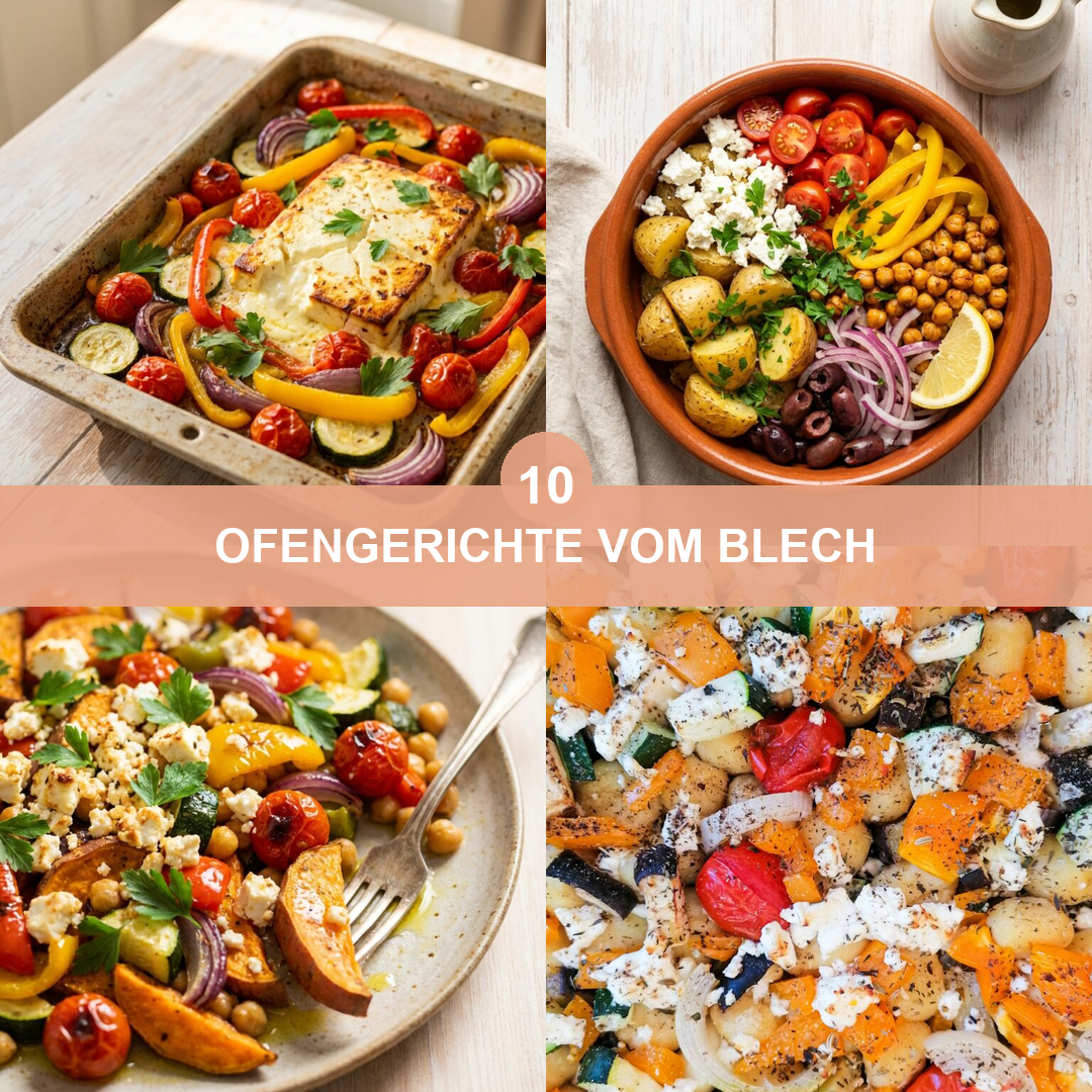 10 einfache Ofengerichte vom Blech – vegetarisch und schnell vorbereitet