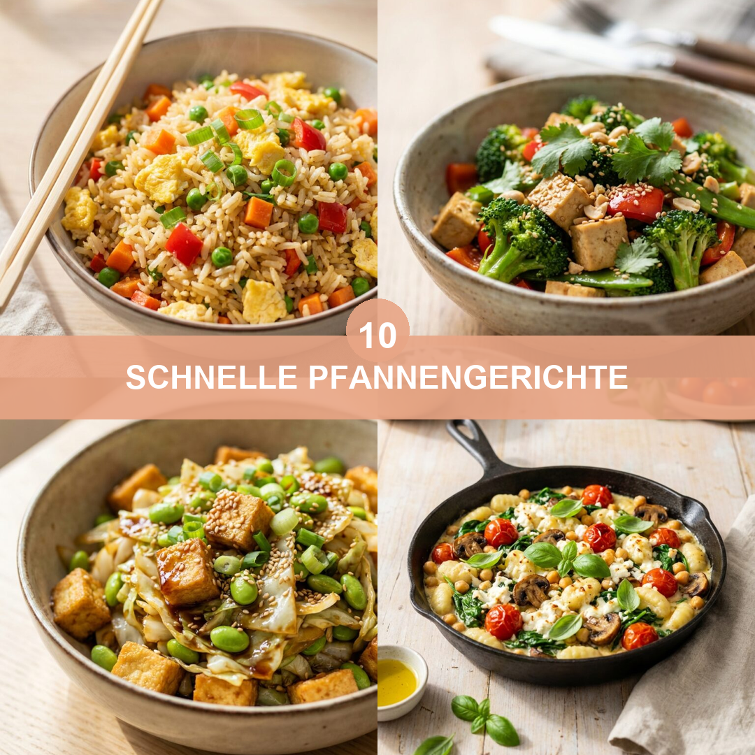 10 schnelle Pfannengerichte vegetarisch – in unter 30 Minuten