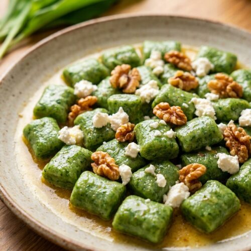 Bärlauch-Gnocchi mit brauner Butter und Walnüssen