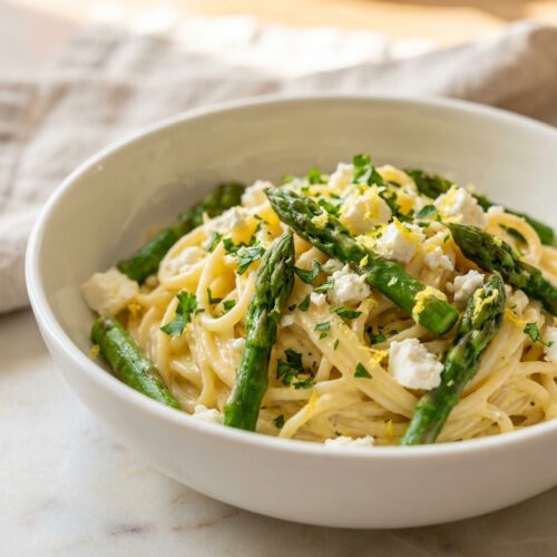 Spargel-Pasta mit Zitronen-Sahne-Sauce