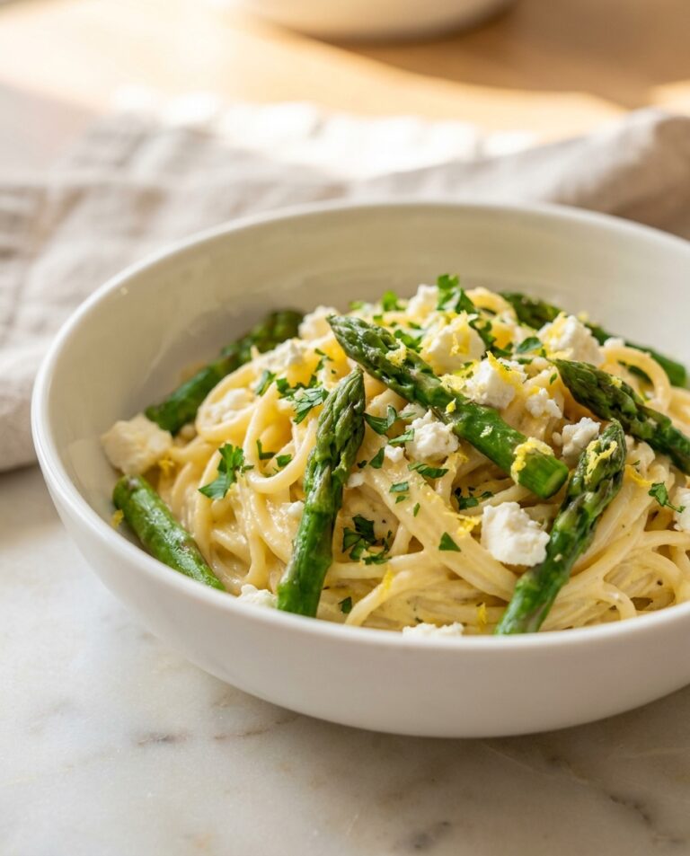 Spargel-Pasta mit Zitronen-Sahne-Sauce